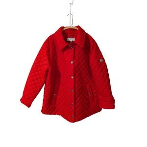 Anne Klein Ladies Midweight Quilted Jacket Metal Snap Front Closure